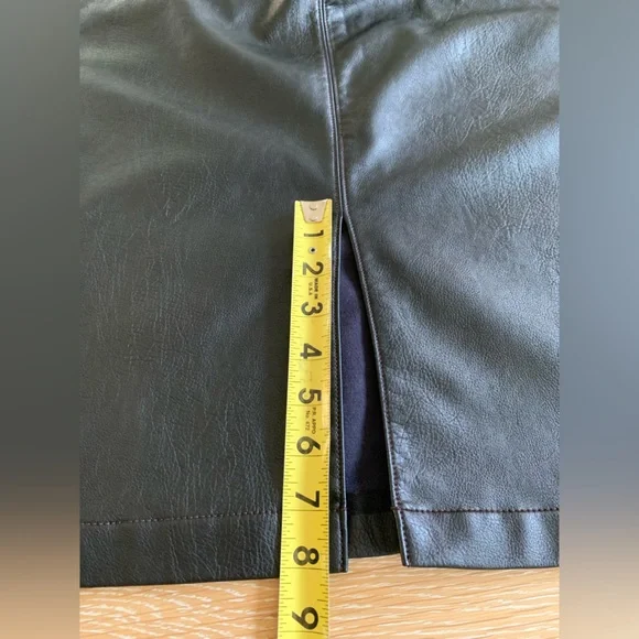 NWOT Anthropologie Pilcro Faux Leather Moto Midi Skirt 2 Pencil Vegan Punk Black - Picture 14 of 16